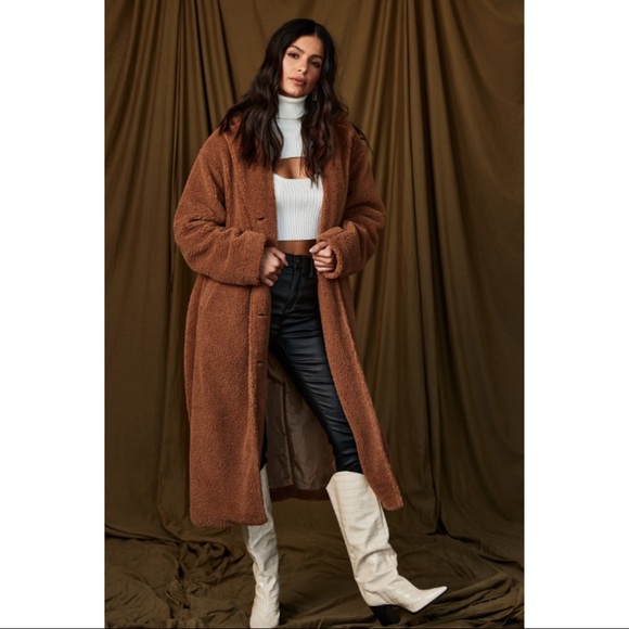 12th Tribe- Serena Camel Sherpa Jacket - Picture 7 of 10